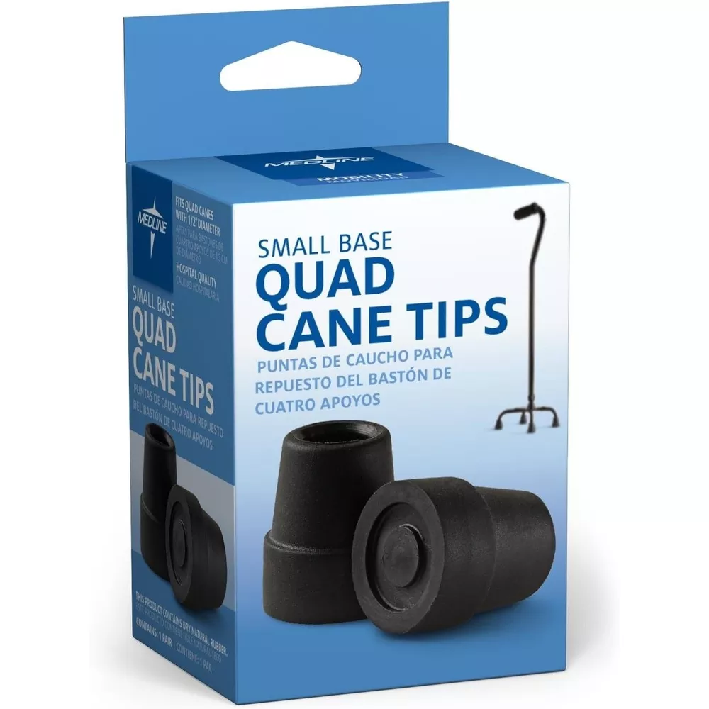 1/2″ Tips for Small Base Cane, Black- Box contains 1 pair