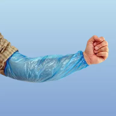 18 in. Polyethylene Plastic Sleeves, Blue, Clear, White