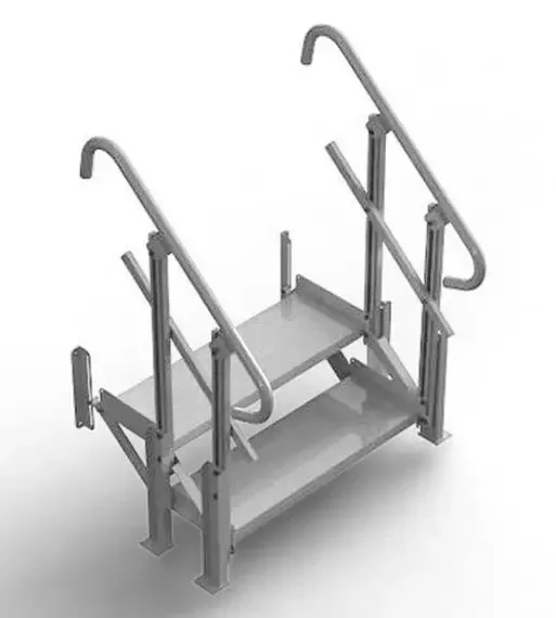 2 Step Modular XP Aluminum Stair Section with Handrails