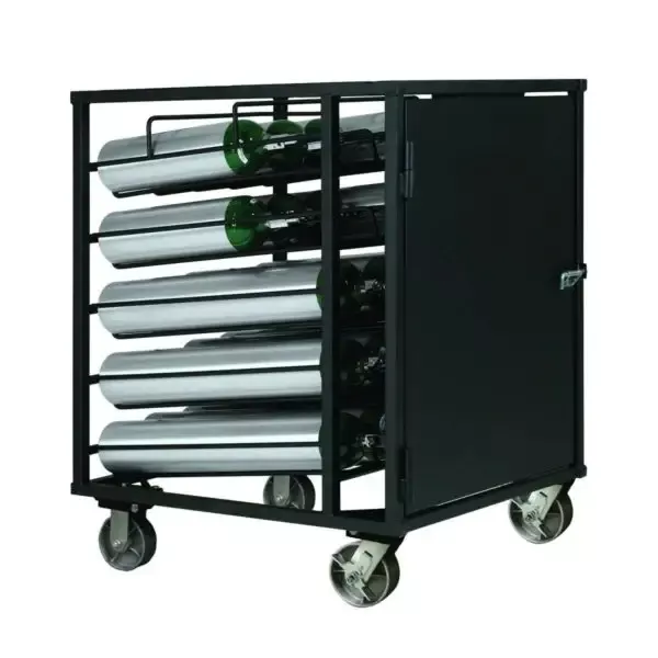 25 Cylinder D, E Layered Cart w/ Door