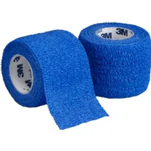 3M 1581B Coban Self-adherent Wrap - 1 inch x 5 yards, Blue, Case of 30 rolls
