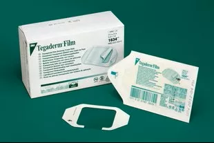 3M 1634 Tegaderm Transparent Original Frame Style - 2(3/8)" x 2(3/4)", Box of 100 dressings