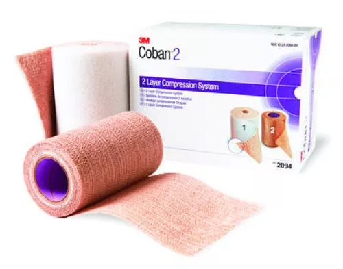 3M 2094N Coban 2 Layer Compression System, Latex-Free - 4 inch x 2.9 yards, Case of 8 systems