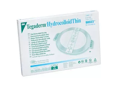 3M 90023 Tegaderm Thin Hydrocolloid - Oval Inside: 4" x 4(3/4)", Box of 10 dressings