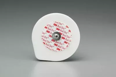 3M 9641 Red Dot Soft Cloth Monitoring Electrode, Comfortable and Conformable, 1.77 inch diameter, Package of 50 electrodes