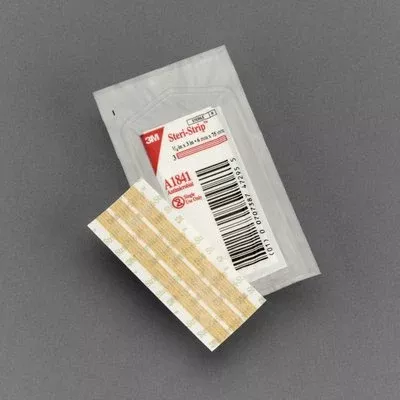3M A1841 Steri-Strips Anti-Microbial - (1/4)" x 3", 3 strips/envelope, Box of 50 envelopes