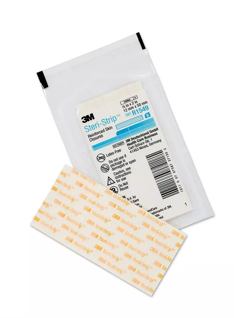 3M R1549 Steri-Strips Reinforced - (1/2)" x 2", 6 strips/envelope, Box of 50 envelopes