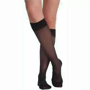 862c Essential Opaque Calf, 20-30mmhg, Women's, Medium, Long, Black- 1 Each