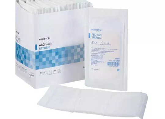 Abdominal Pad 5 X 9 Inch 1 per Pack Sterile Rectangle