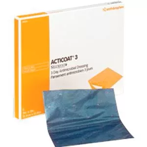 Acticoat Antimicrobial Barrier Burn Dressing With Nanocrystalline Silver 4" X 8"- 1 Each