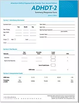ADHDT-2 Summary/Response Form (50) James E. Gilliam