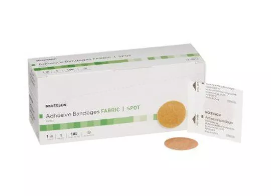 Adhesive Spot Bandage 1 Inch Fabric Round Tan Sterile