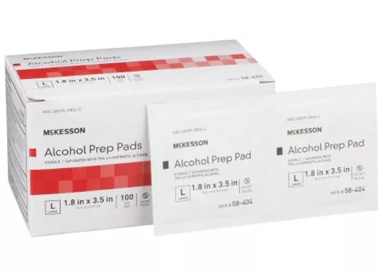 Alcohol Prep Pad McKesson 70% Strength Isopropyl Alcohol Individual Packet Large