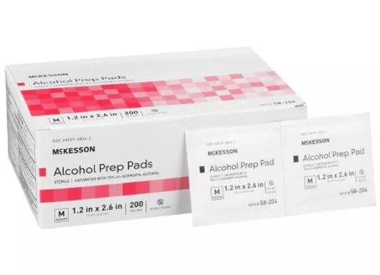 Alcohol Prep Pad McKesson 70% Strength Isopropyl Alcohol Individual Packet Med