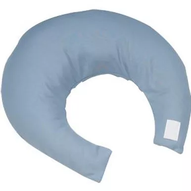 Alex NC6310 - Comfy Crescent Pillow with Blue Satin Zippered Cover