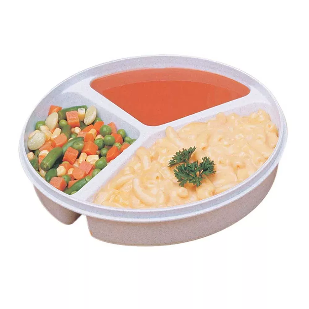 Alimed 3-Compartment Scoop Dish Partitioned Scoop Dish, Sandstone - 82361