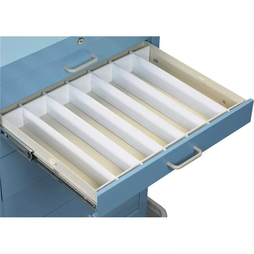 AliMed Cart Accessory, Drawer Divider Sets Plastic Divider Set, 9" Drawer, 2 Rails, 4 Dividers, Mini Series - 938489