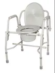 Alimed Commode Chair Alimed Fixed Arms Steel Frame Back Bar 14 Inch Seat Width 300 lbs. Weight Capacity - Each - 75564-EA