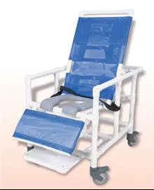 Alimed Commode / Shower Chair Healthline Fixed Arms PVC Frame Reclining Mesh Backrest 24 Inch Seat Width 300 lbs. Weight Capacity - Each - 77267/MAUVE/NA-EA