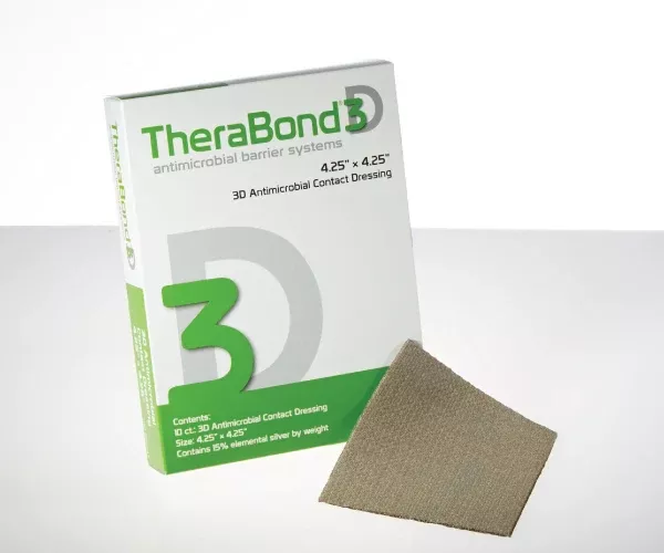 Alliqua BioMedical 3DAC-44 TheraBond 3D Antimicrobial Contact Layer System Dressing - 4.25 inch x 4.25 inch, Box of 10 dressings