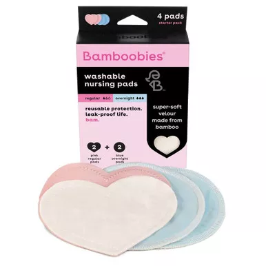 Apothecary 70135A - Bamboobies Washable Bamboo Rayon Nursing Pad, 2 Pair Pack, 1 Regular and 1 Overnight