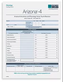 Arizona-4 Phonology Coding Form (25) Janet B. Fudala, Sheri Stegall