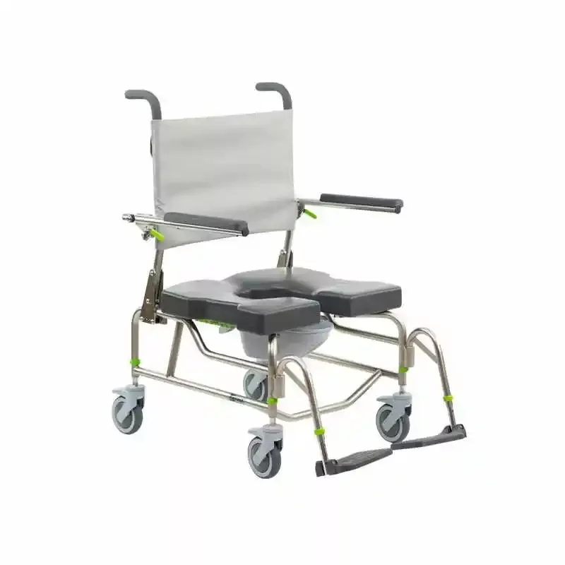Attendant Propelled Heavy Duty Mobile Shower Commode Chair