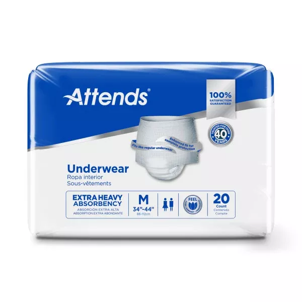 Attends Underwear, Extra Heavy Absorbency, Medium- Package of 20