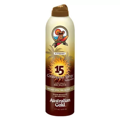 Australian Gold A70577 - Australian Gold SPF 15 Continuous Spray Bronzer, 6 ounce