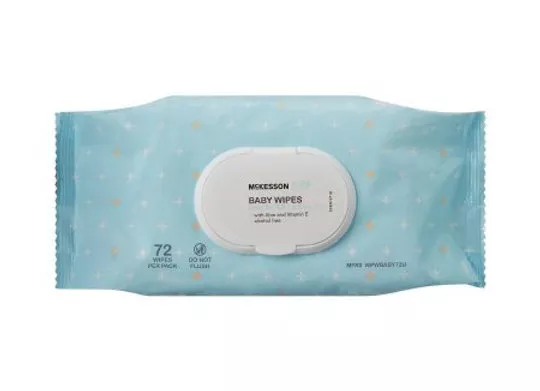 Baby Wipe McKesson Soft Pack Aloe / Vitamin E Unscented 72 Count