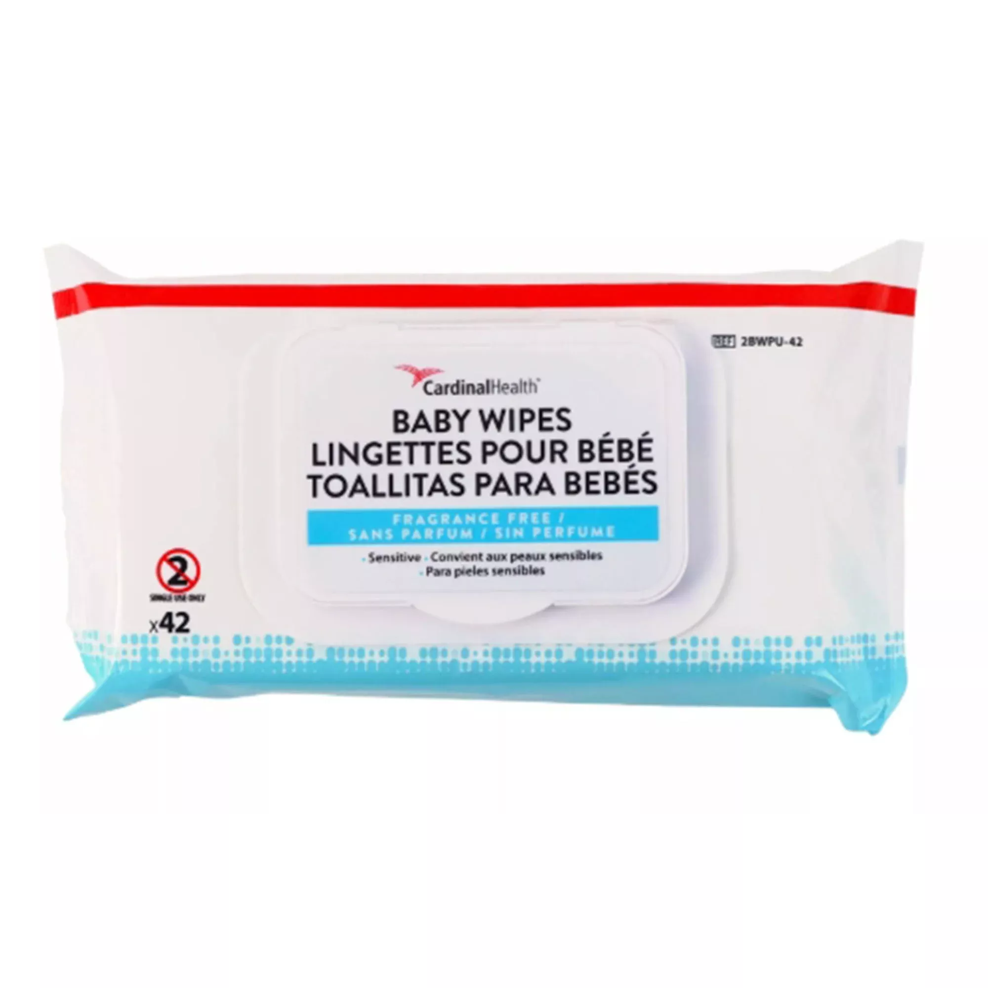 Baby Wipes, Sensitive, Fragrance Free- Package of 42