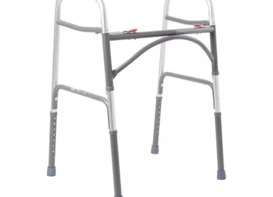 Bariatric Folding Walker Adjustable Height Steel Frame 500 lbs.