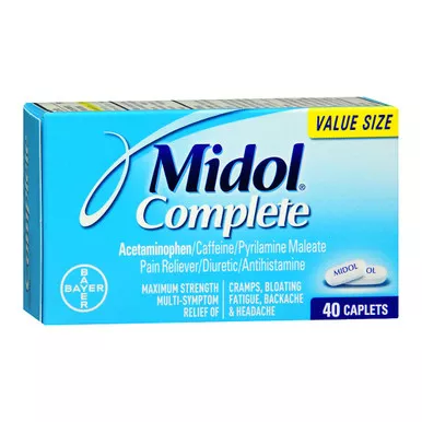 Bayer 312843555198 - Midol Complete Caplets 40 ct