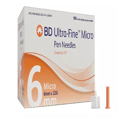 BD 320749 - Ultra-Fine Micro Pen Needles 32g x 1/4" (6mm) 100 Count