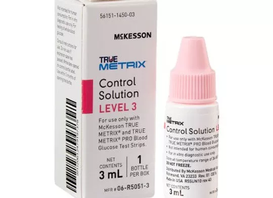 Blood Glucose Control Solution McKesson TRUE METRIX 3 mL Level 3