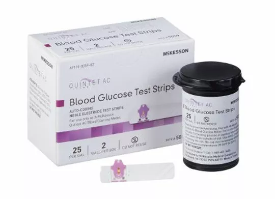 Blood Glucose Test Strips Quintet AC 50 Strips per Pack
