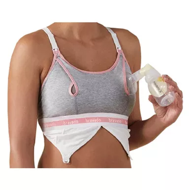 Bravado Designs 807978125212 - Clip and Pump Hands-Free Nursing Bra Accessory, Dove Heather, Medium