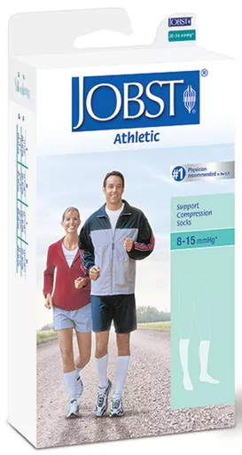 BSN 110451 - Compression Socks JOBST Athletic Knee High Large White Closed Toe