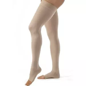 BSN 115550 - Opaque Thigh High, 30-40, Open Toe, Large, Beige
