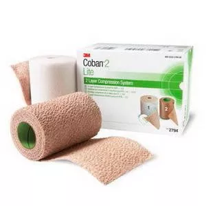 Bx/1 (2/Rl) Coban 2 Layer Lite Compression System,4InX 2.9Yds, 3In X 3.5Yds Unstretched, Latex-Free