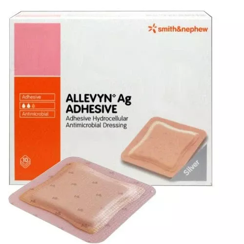 BX/10 - ALLEVYN Ag Adhesive Absorbent Silver Hydrocellular Dressing 7" x 7"Manufacturer #: 66020976