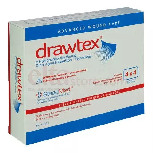 BX/10 - Drawtex Hydroconductive Dressing with Levafiber, 4" X 4"Manufacturer #: 00302