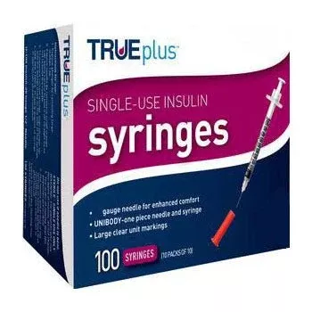 BX/100 - Trueplus Single-Use Insulin Syringe, 31G x 5/16", .3 mL (100 Count)Manufacturer #: S4H01A31100