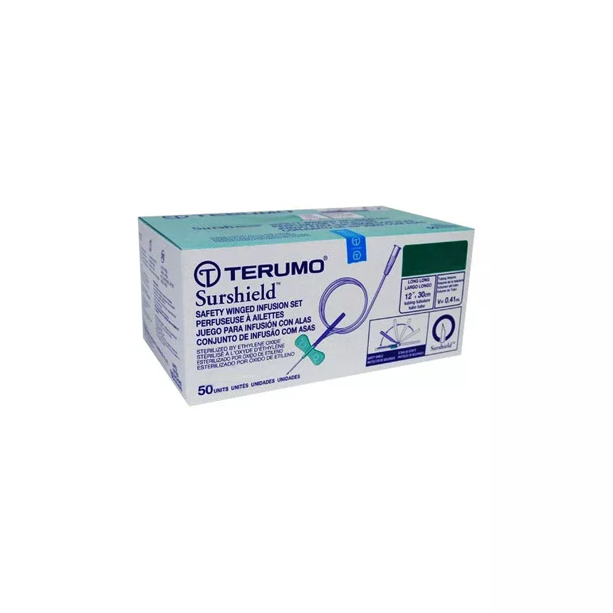 Bx/50 Winged Infusion Set 25G X.75In, 3.5In Tbg Safe