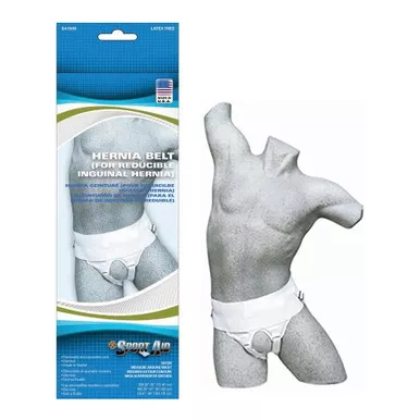 Cardinal Health SA1500 WHI LG - Sportaid Double Adjustable and Removable Hernia Truss, Men, White, Large