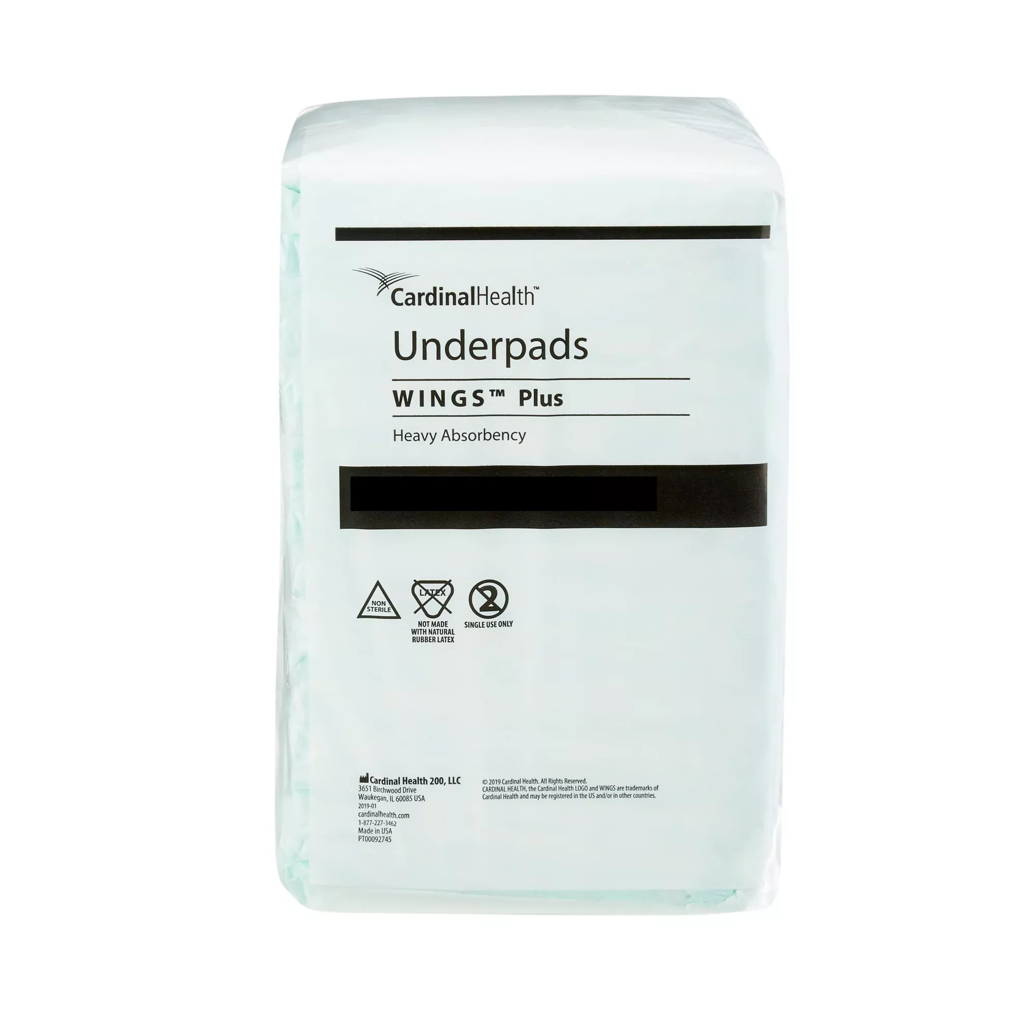 Cardinal Health, Underpads, Wings Plus, 36" X 36"- Package of 12
