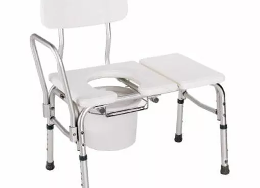 Carex Bath / Commode Transfer Bench Fixed Arm 18 to 21 Inch Seat Height 300 lbs
