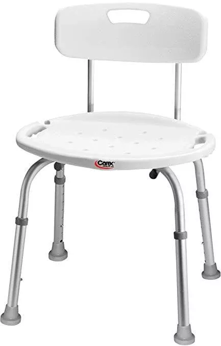 Carex Bath and Shower Seat with Back- Lightweight & Height Adjustable