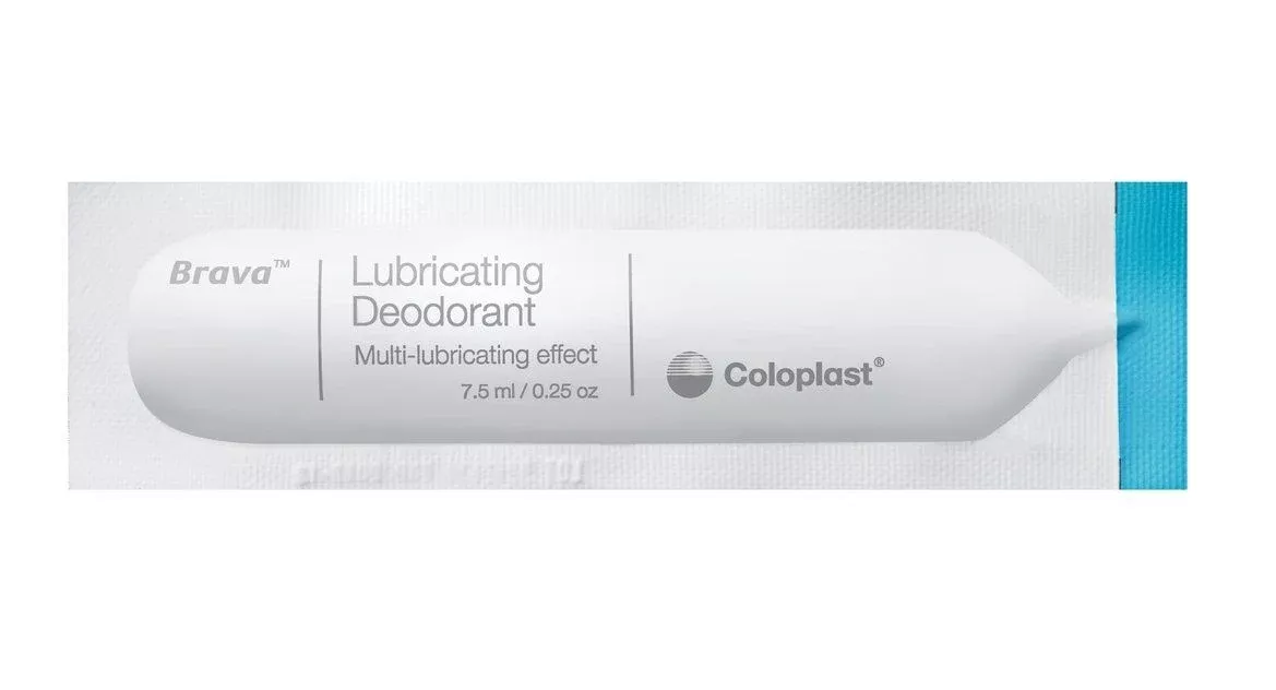 Coloplast 12060 Brava Lubricating Deodorant - 0.27 oz. sachet, Box of 20 sachets