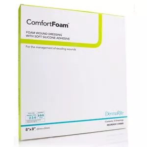 Comfortfoam No Border Silicone Foam Wound Dressing, 8" X 8"- 1 Each
